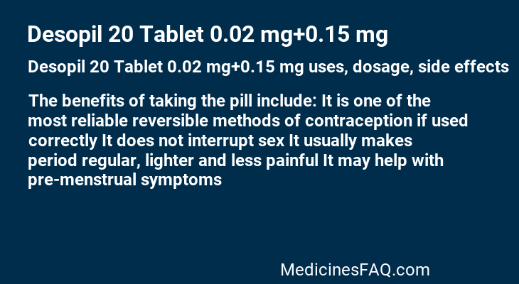 Desopil 20 Tablet 0.02 mg+0.15 mg