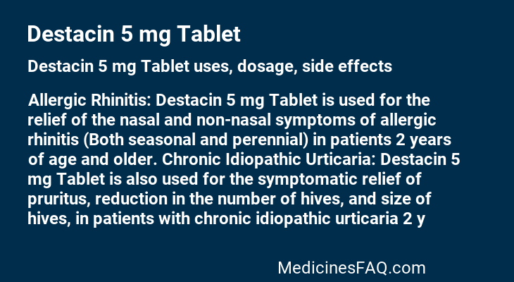 Destacin 5 mg Tablet