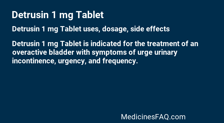 Detrusin 1 mg Tablet