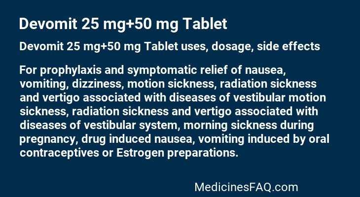 Devomit 25 mg+50 mg Tablet