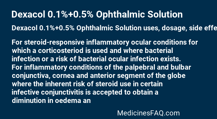 Dexacol 0.1%+0.5% Ophthalmic Solution