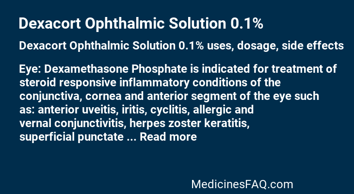 Dexacort Ophthalmic Solution 0.1%