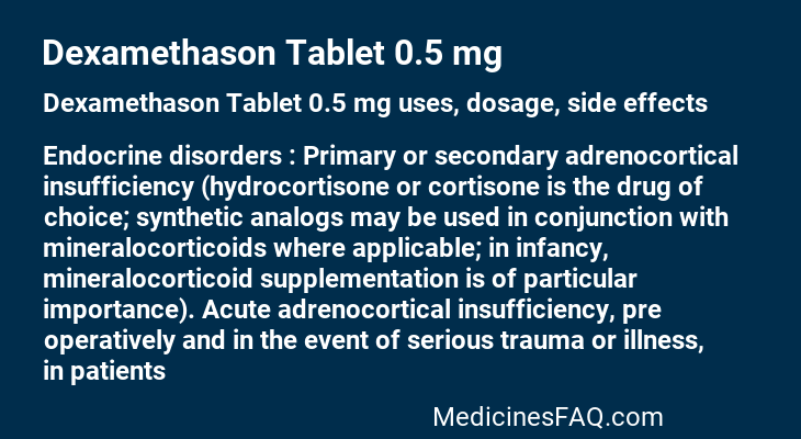 Dexamethason Tablet 0.5 mg