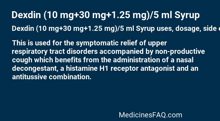 Dexdin (10 mg+30 mg+1.25 mg)/5 ml Syrup