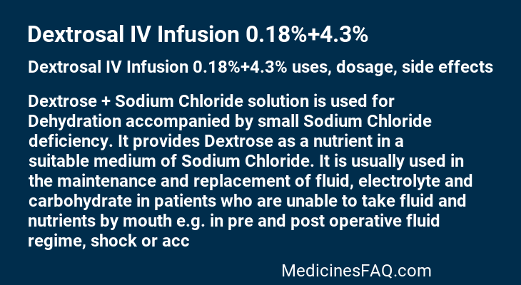 Dextrosal IV Infusion 0.18%+4.3%