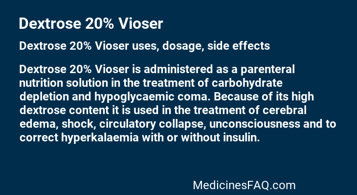 Dextrose 20% Vioser