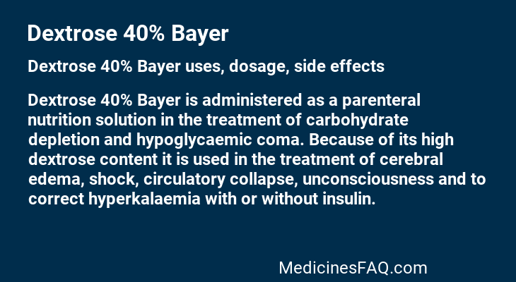 Dextrose 40% Bayer