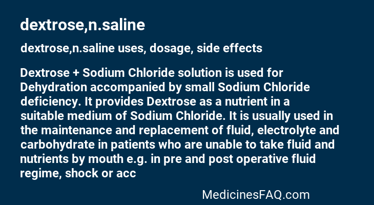 dextrose,n.saline
