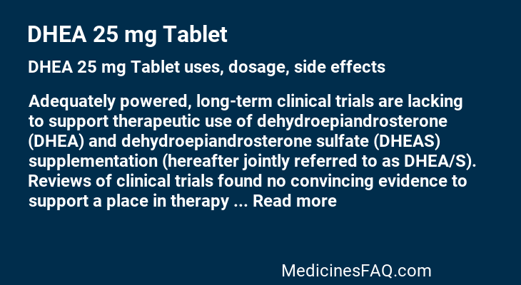 DHEA 25 mg Tablet