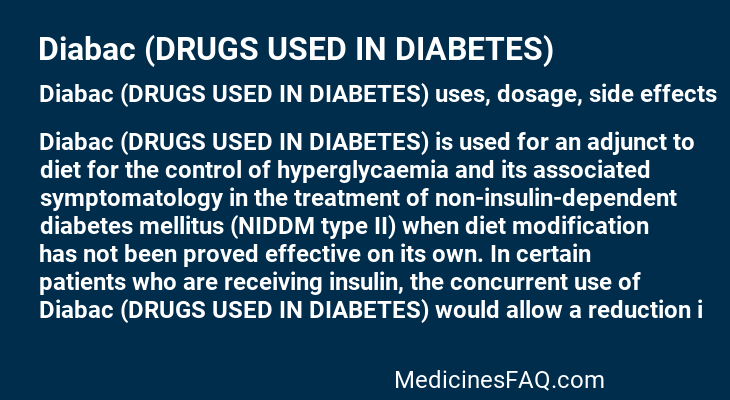 Diabac (DRUGS USED IN DIABETES)