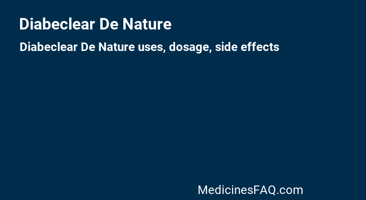 Diabeclear De Nature