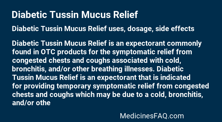 Diabetic Tussin Mucus Relief