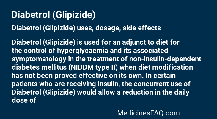 Diabetrol (Glipizide)