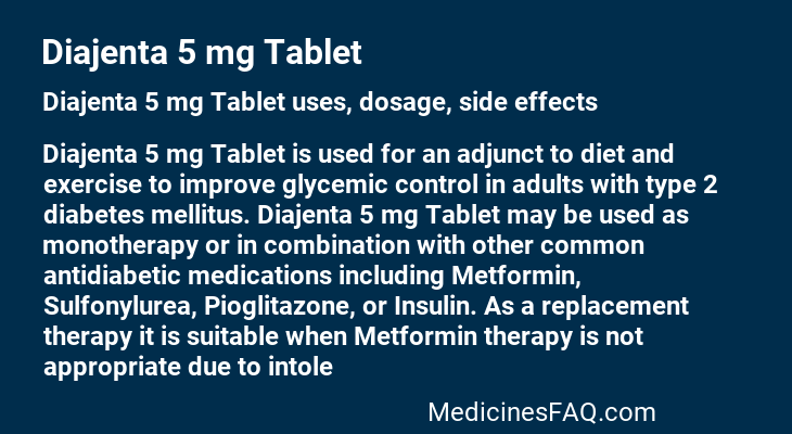 Diajenta 5 mg Tablet