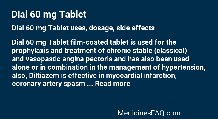 Dial 60 mg Tablet