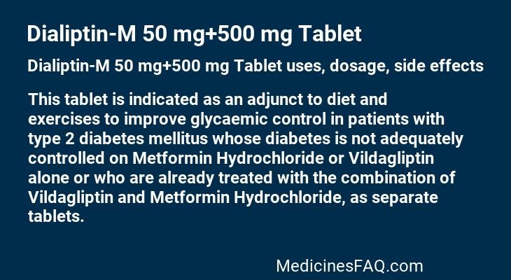 Dialiptin-M 50 mg+500 mg Tablet