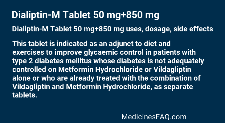 Dialiptin-M Tablet 50 mg+850 mg