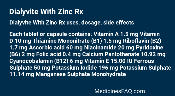 Dialyvite With Zinc Rx