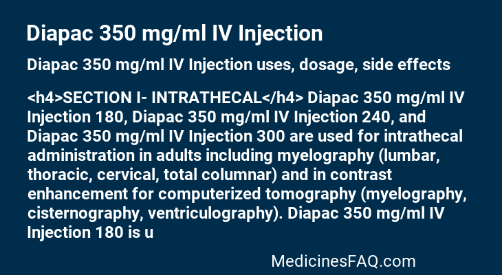 Diapac 350 mg/ml IV Injection