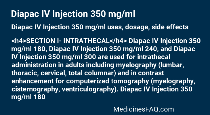 Diapac IV Injection 350 mg/ml