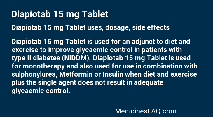 Diapiotab 15 mg Tablet