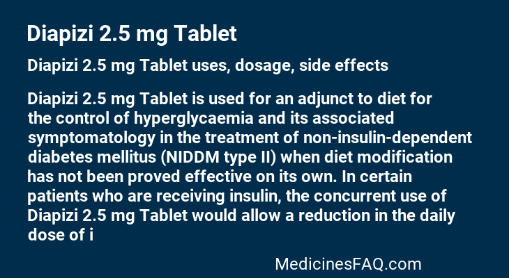 Diapizi 2.5 mg Tablet