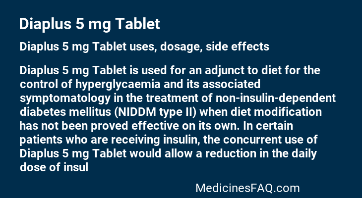 Diaplus 5 mg Tablet