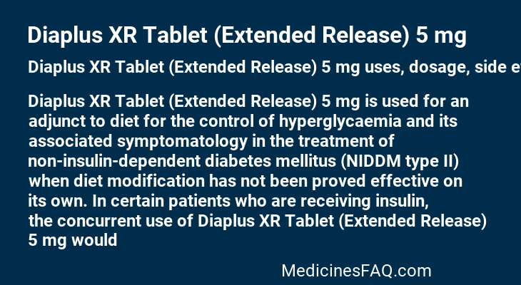 Diaplus XR Tablet (Extended Release) 5 mg