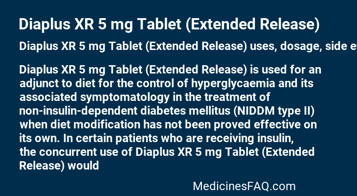 Diaplus XR 5 mg Tablet (Extended Release)