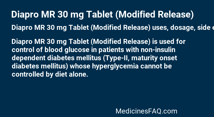 Diapro MR 30 mg Tablet (Modified Release)