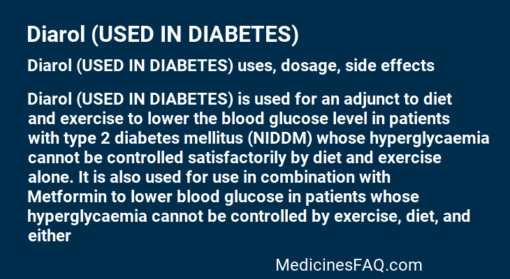 Diarol (USED IN DIABETES)