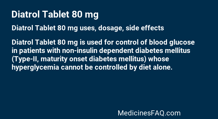 Diatrol Tablet 80 mg