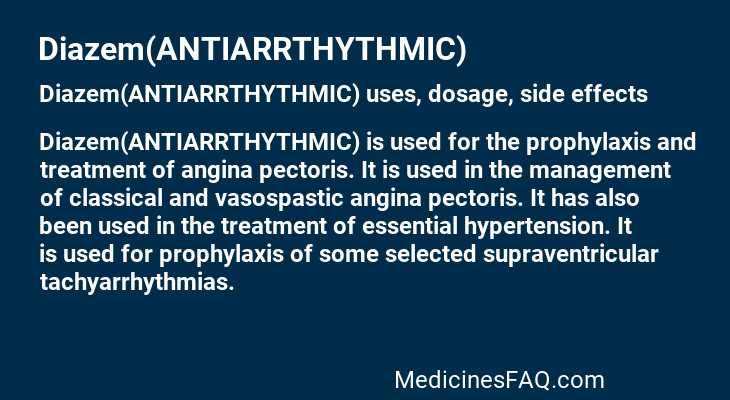 Diazem(ANTIARRTHYTHMIC)