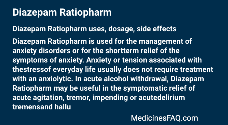 Diazepam Ratiopharm
