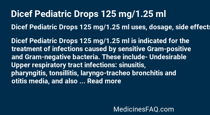 Dicef Pediatric Drops 125 mg/1.25 ml