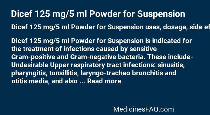 Dicef 125 mg/5 ml Powder for Suspension