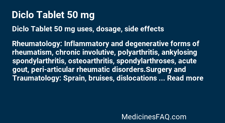 Diclo Tablet 50 mg