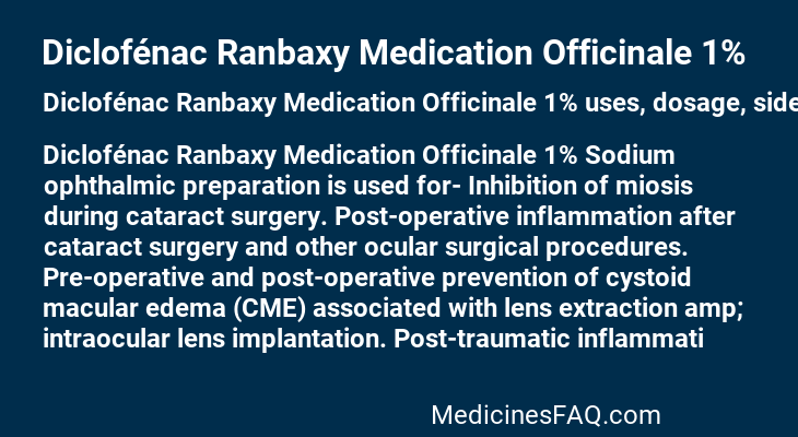 Diclofénac Ranbaxy Medication Officinale 1%