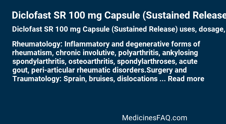 Diclofast SR 100 mg Capsule (Sustained Release)