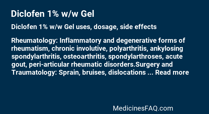 Diclofen 1% w/w Gel