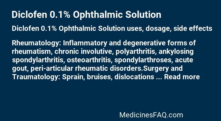 Diclofen 0.1% Ophthalmic Solution