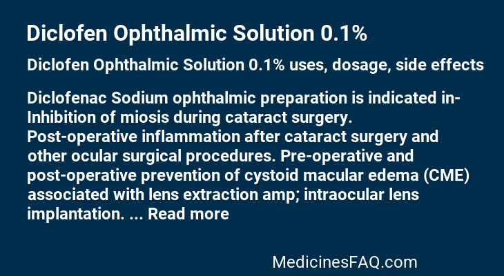 Diclofen Ophthalmic Solution 0.1%