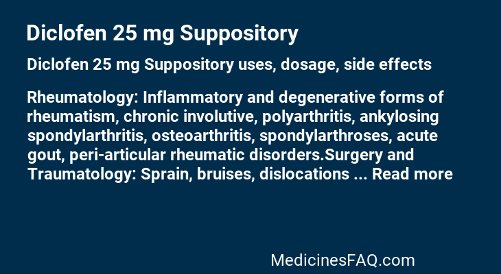 Diclofen 25 mg Suppository