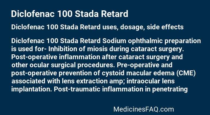 Diclofenac 100 Stada Retard