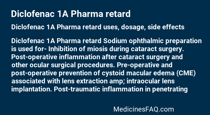 Diclofenac 1A Pharma retard