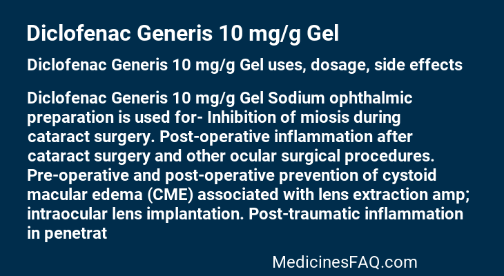 Diclofenac Generis 10 mg/g Gel