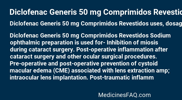 Diclofenac Generis 50 mg Comprimidos Revestidos