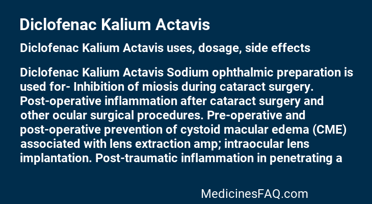 Diclofenac Kalium Actavis