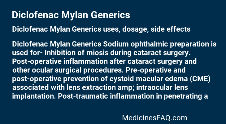 Diclofenac Mylan Generics