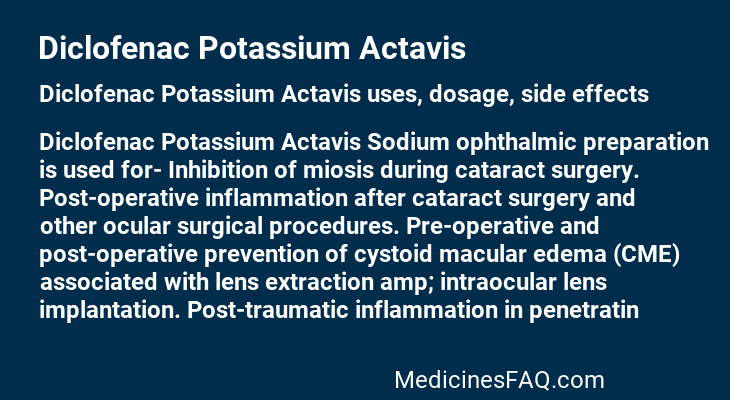 Diclofenac Potassium Actavis